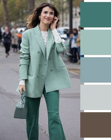 Mint Green Palette, Mint Green Outfits, Mint Outfit, Second Hand Fashion, Color Combos Outfit, Color Combinations For Clothes, Business Casual Outfits For Work, Blazer Outfit, Classy Work Outfits