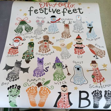 Christmas Pottery Painting Ideas Kids, Baby Pottery Painting Ideas, Handprint Pottery, Christmas Decor Ideas Diy Crafts, Baby Christmas Crafts, Baby Art Crafts, Christmas Decor Ideas Outdoor, Footprint Crafts, Baby Art Projects