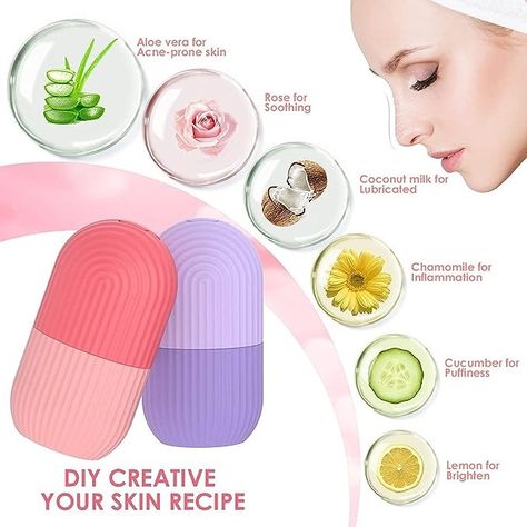 Ice Face Roller Silicone Facial Cube for Eyes Neck Massage Remove Dark Circle Pore Shrink Face Beauty Skin Care Ice Mould Kitchen Tools Ice Face Roller, Ice Face, Facial Massage Roller, Ice Facial, Facial Contouring, Ice Roller, Homemade Hair, Remove Dark Circles, Gadgets Home