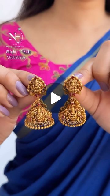 Nandi jewellers | Gold antic jewellery | Mysore on Instagram: "Lakshmi antique jhumka 
Weight : 14.310 grams 
Gold : 22 carat 
#lakshmi #gold #jewelry #wedding #reels #trending #women #design #love #fashion #foryou #tbt #beautiful #life #style" Antique Earrings Jhumka, Nandi Jewellers, Gold Jewelry Wedding, Antic Jewellery, Antique Jhumka, Jhumka Designs, Bangles Design, Women Design, Gold Bangles Design