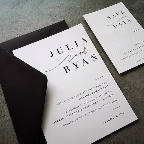 Simple Black And White Wedding Invites, Simple And Elegant Wedding Invitations, Wedding Invites Minimalist, Monochrome Wedding Invitations, Save The Date Black And White, Black And White Invitations Wedding, Black And White Wedding Invites, Wedding Invitations Black And White, Wedding Invitations Black