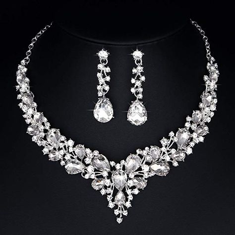 Crystal Jewelry Necklaces, Formal Jewelry, Crystal Jewelry Sets, Wedding Jewelry Sets, Bridal Jewelry Sets, Necklace And Earrings, Bridal Necklace, Austrian Crystal, Wedding Necklace