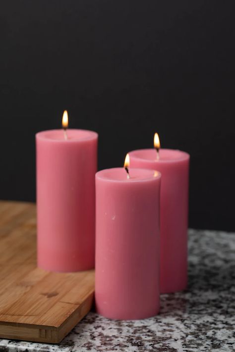 Decorative Candles: Buy Bulk Candles at a Discount | Candles4Less Pink Home Aesthetic, Blush Pink Bathroom, Pink Nurseries, Pink Pillar Candles, Nursery Blush Pink, Room Aesthetic Pink, Candles Magic, Pink Living Room Ideas, Pink Room Aesthetic