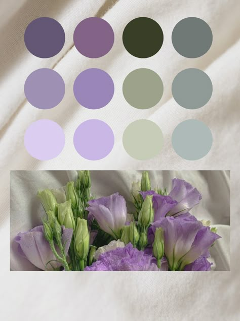 Lavender And Sage Palette, Colors That Match With Lavender, Light Purple Wedding Color Palette, Birthday Lavender Theme, Purple And Green Wedding Palette, Lavender Sage Color Palette, Purple Spring Wedding Ideas, Lilac And Sage Color Palette, Lavender And Sage Color Palette