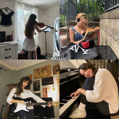 Which girl are you?💗 Save for later Follow for more #sleep#imagirlwholoves#eating#sleeping#music#travelling#rain#sunsets Music Girl Aesthetic, Cute Hobbies, Musicals Aesthetic, Instrument Aesthetic, Carousel Aesthetic, Aesthetic Hobbies, Musica Aesthetic, Music Hobby, Vision Board Journal