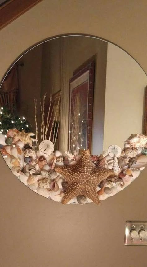 Seashell Mirror, Seashell Projects, Shells Diy, Shell Mirror, Sea Shell Art, Shell Ideas, Shell Crafts Diy, Sea Shell Decor, Shell Decor