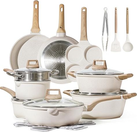 Kitchen Cookware Sets, Induction Cookware, Nonstick Cookware Sets, Saucepans, Frying Pans, Pots And Pans Sets, White Granite, Cooking Set, Kitchen Pot