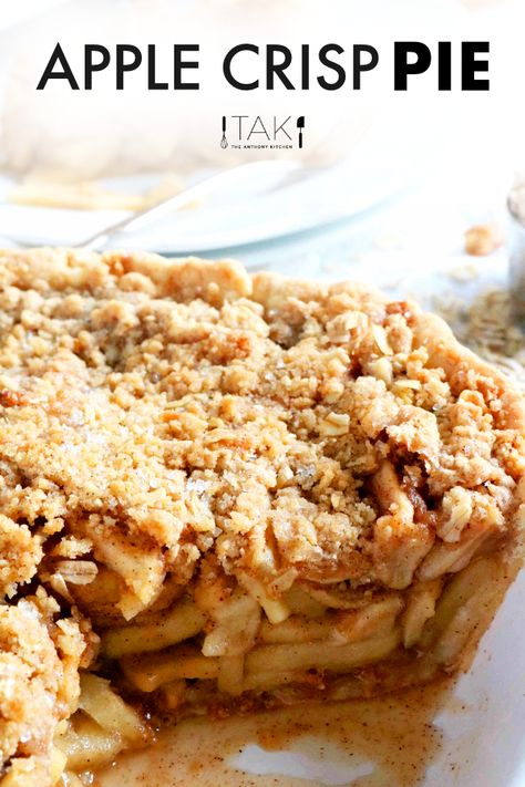 Apple Crisp Pie, Homemade Apple Crisp, Dutch Apple Pie Recipe, Oat Crumble Topping, Oatmeal Crisp, Oatmeal Toppings, Best Apple Crisp, Apple Crumble Pie, Dutch Apple Pie