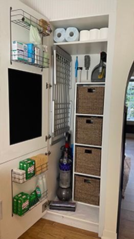 Utility cupboard storage hack: the alternative to a small utility room. Air Cupboard Storage Ideas, Small Utility Organisation, Hall Cupboard Storage, Utility Cupboard Storage, Airing Cupboard Storage Ideas Uk, Understairs Utility Storage, Small Storage Cupboard Ideas, Utility Cupboard Organisation, Boiler Cupboard Storage