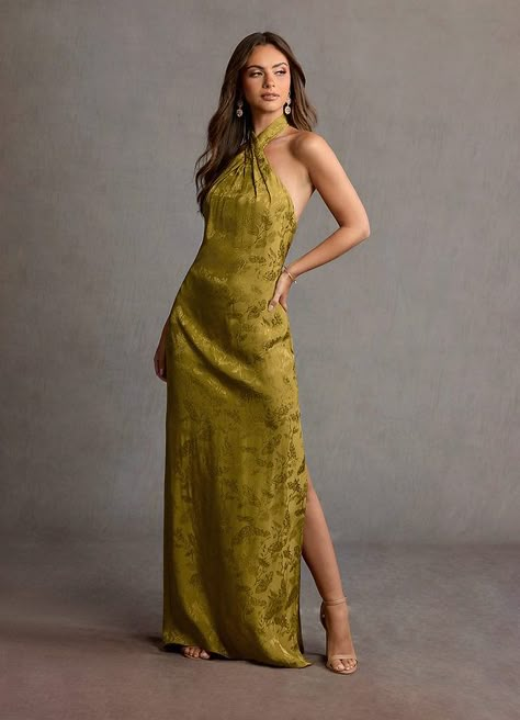 Cocktail Rehearsal Dinner Outfit Guest, Disco Wedding Guest Dress, Asian Wedding Guest Outfit, Yellow The Label, Chartreuse Bridesmaids Dresses, Halter Wedding Guest Dress, Montana Wedding Guest Outfit, Fall Formal Dresses Wedding Guest, European Wedding Guest Dress