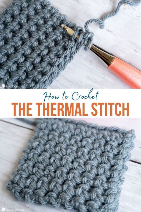 Ever wondered how to craft the thickest crochet items? The Thermal Stitch tutorial is your answer, offering warmth and sturdiness in every loop. Crochet With Crochet Thread, Crochet Thermal Stitch Tutorial, Thermal Crochet Stitch Tutorial, Sturdy Crochet Stitch, Flat Crochet Stitch, Warm Crochet Stitches, How To Crochet Patterns, Tight Crochet Stitch, Elastic Stitch Crochet