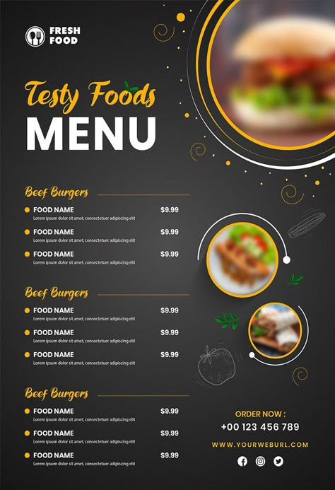 Menu Design Ideas Templates, Restaurant Flyer Design, Restaurant Menu Card, Testy Food, Gym Wall Stickers, Makanan Cepat Saji, Drink Menu Design, Menu Card Design, Menu Card Template