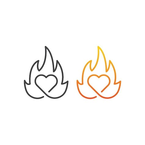 Heart on fire, love fire. vector icon te... | Premium Vector #Freepik #vector #red-fire #heart #flame-background #heart-shape Cybersigilism Tattoo Design, Flame Background, Heart Flame, Cybersigilism Tattoo, Fire Icon, Fire Shape, Flame Tattoo, Heart Fire, Fire Love