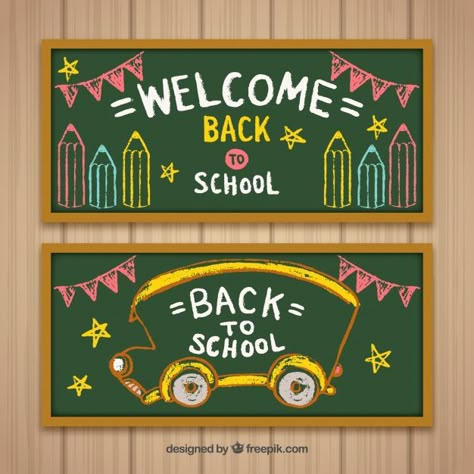 Back To School Blackboard, School Bus Chalkboard Art, Welcome Back To School Blackboard Decoration Ideas, Blackboard Design Classroom, Wel Come Back To School Board, Black Board Drawing Ideas, Back To School Board Decoration, Board Drawing Chalk, Black Board Ideas