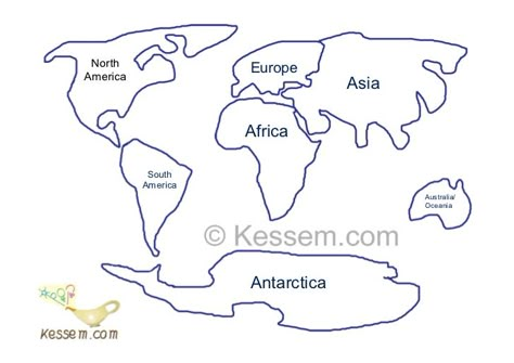 A Printable Sketch of the Continents Hands On Learning Kindergarten, Dan Planeta Zemlje, Map Of Continents, Free Printable World Map, Continents Activities, World Map Continents, The 7 Continents, Continents Of The World, World Map Printable