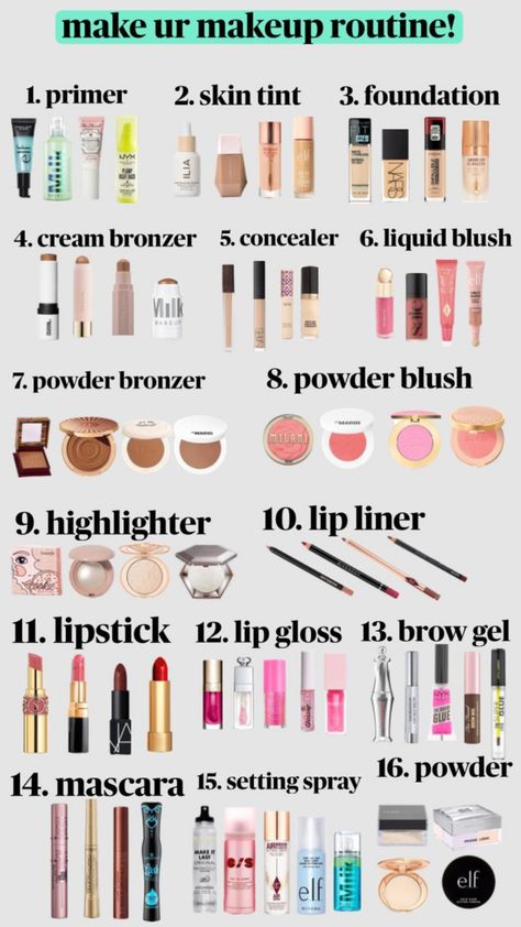 #preppy #makeup #makeuproutine #make Preppy Makeup Organization, Makeup Best Products, Christmas Wishlist Ideas Makeup, Makeup Products To Get, Makeup Routine Preppy, Makeup Styles To Try List, Make Up Checklist, How To Get Free Makeup, Pick Your Makeup Routine