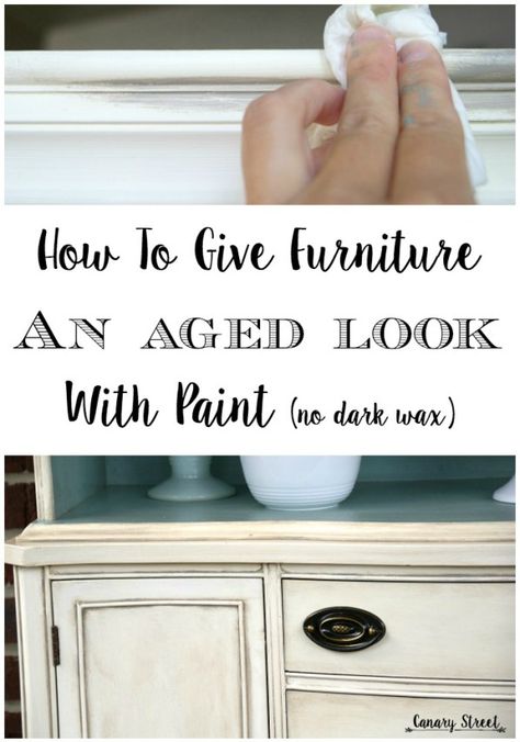 An easy technique for giving furniture an aged look without using dark wax. http://canarystreetcrafts.com/ Furniture Painting Techniques, Furniture Rehab, Dark Wax, Distressed Furniture, How To Give, Chalk Paint Furniture, Refurbished Furniture, Furniture Restoration, Paint Furniture