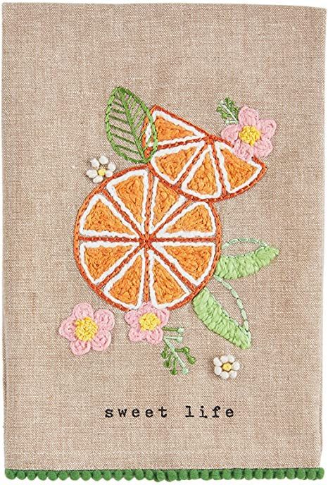 Embroidery Kitchen Towels, Watermelon Embroidery, Embroidered Fruit, Fruit Embroidery, Embroidery Kitchen, Knot Embroidery, French Knot Embroidery, Towel Embroidery, Cotton Hand Towels