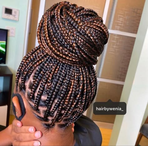 Box Braids In A Bun Black Women, Not Less Box Braids, Knotless Braids For Black Women, Braid Color Ideas, Braids Color Ideas, Colored Box Braids, Braids Color, Braids Hairstyles For Black Women, Colored Braids