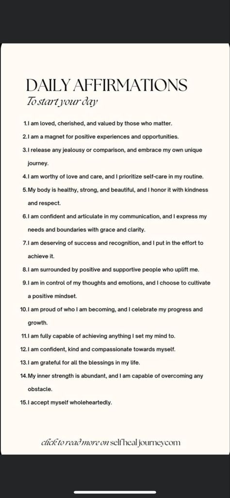 Daily Affirmations For Journal, Affirmations To Journal, Affirmation List Ideas, 31 Days Of Affirmations, Affirmation For A Good Day, Positive Affirmation Of The Day, Set Your Intentions For The Day, How To Start The Day Positive, What Is An Affirmation