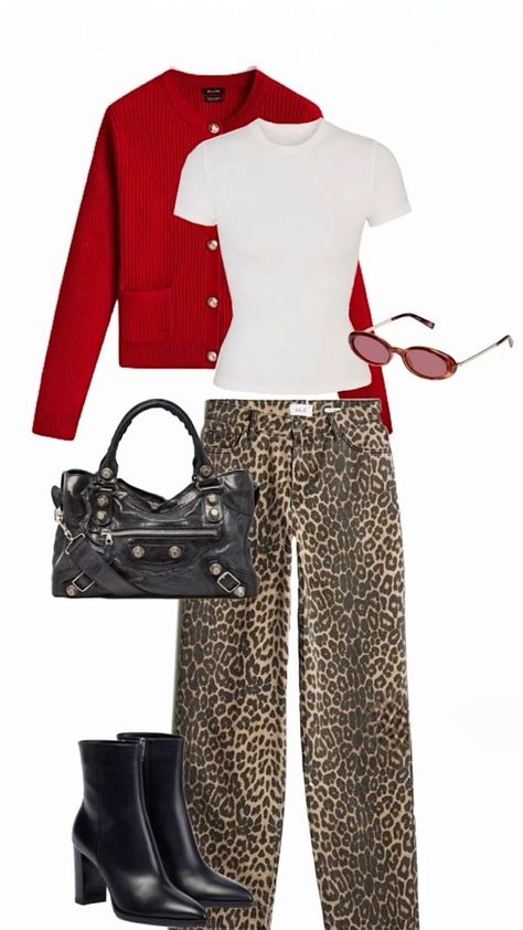 Cheetah Print Outfits, Leopard Print Outfits, Leopard Outfits, Looks Jeans, Leopard Print Pants, Cold Style, Chique Outfits, Fits Inspo, Winter Mode