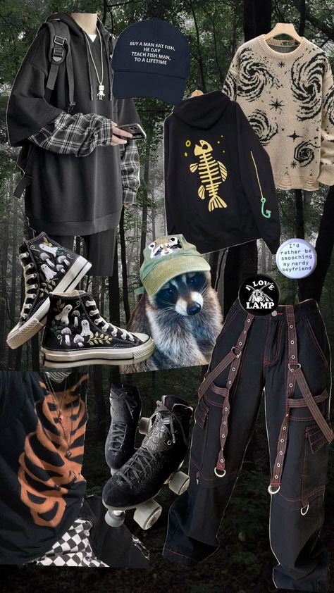 Aesthetic goals (1/3) #genderenvy #trans #transmasc #outfitinspo #silly Ftm Outfits, Cryptidcore Aesthetic, Trans Outfit, Trans Fashion, Shifting Outfits, Hive Mind, The Hive, My Character, Nice Clothes