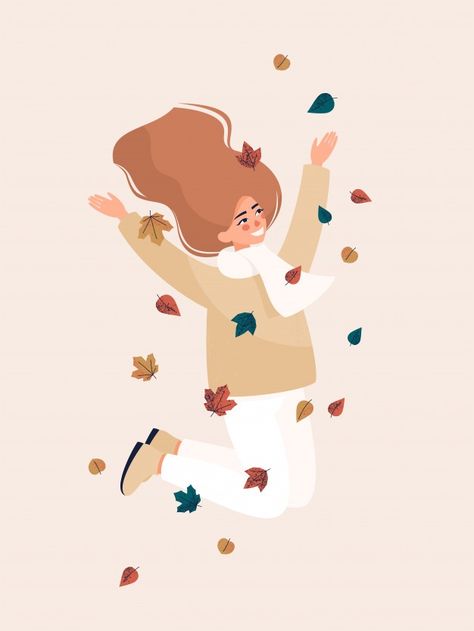 Happy blonde woman jumping and smiling with leaves. Download it at freepik.com! #Freepik #vector #leaf #woman #girl #cartoon Woman Jumping, Vector Leaf, Image Zen, Print Design Template, Doodle Characters, Halloween Flyer, Happy Cartoon, Blonde Woman, Leaves Vector