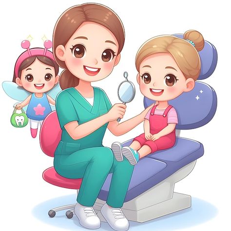 Download this Premium Photo about Kind dentist treats childrens teeth, and discover more than 60 Million Professional Stock Photos on Freepik Dentist Cartoon, Dental Images, Dental Posters, Kids Dentist, Dental Fillings, Dental Kids, Dental Art, Pediatric Dentist, Dental Problems