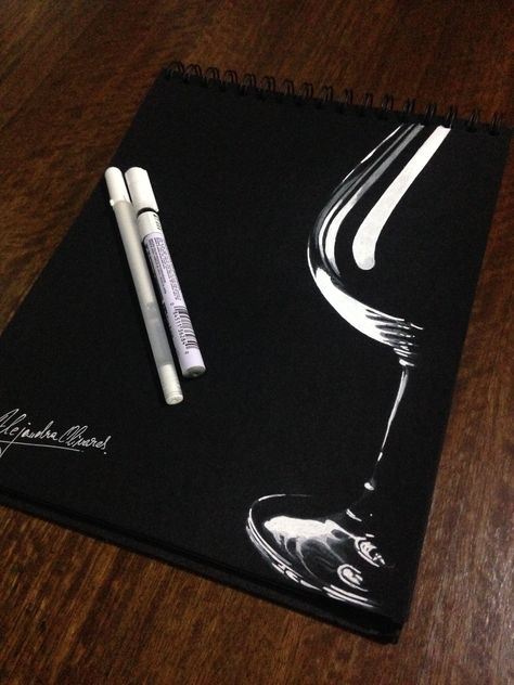 Black Canvas Simple Paintings, Color Pencil Art Black Paper, Black Canvas Drawings, Sketching On Black Paper Ideas, Black Paper Pen Art, Black Paper Aesthetic, Drawing In Black Paper, Things To Draw On Black Paper, Doodle Art On Black Paper