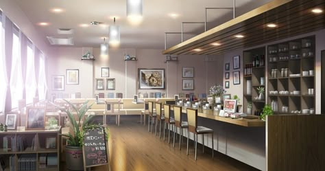 Maid Cafe Background, Gacha Cafe Background, Anime Backgrounds Cafe, Anime Coffee, Shop Facade, Episode Interactive Backgrounds, Office Background, Cool Coffee, Coffee Shop Aesthetic