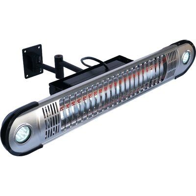 energ wallmount 1500 watt electric mounted patio heater with led lights infrared fire sense liftmaster mg1300