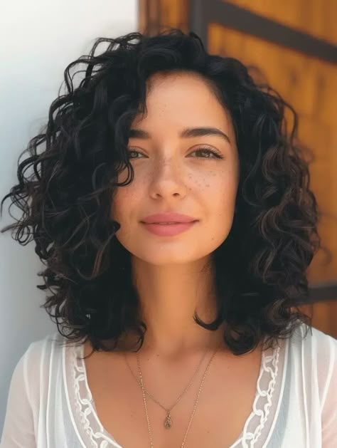 Haircut Curly Hair Girl, Short Curly Hair 2c, 2c Haircuts, 2c Haircut, Medium Curly Hair, 2024 Haircut, Medium Curly Haircuts, Layered Curly Haircuts, Curly Cuts