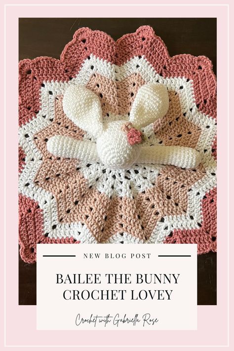 Bailee the Bunny Crochet Lovey Pattern Lovely Blanket Crochet Free Pattern, Crochet Lovey Pattern, Crochet Lovey Free Pattern, Lovey Baby Blanket, Crochet Baby Projects, Baby Afghan Crochet Patterns, Spring Crochet, Men Crochet, Crochet Pig