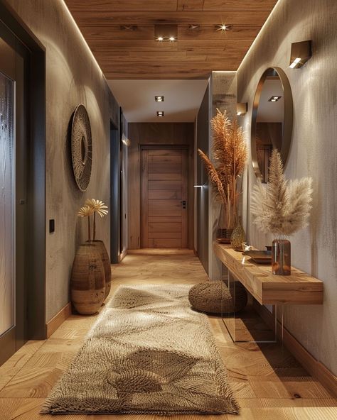 Cute House Ideas Home Decor, Big Hallway Ideas, Small Space Home Decor Ideas, House Interior Entrance, Ideas De Casa, Home Ideas Decoration, Modern Hallway Design, Design Ložnic, Wall Trends