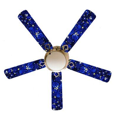 Winston Porter 52" Harworth Starry Night Sky 5 Blade Ceiling Fan, Light Kit Included Dome Lamp, Blue Ceilings, 3 Blade Ceiling Fan, Ceiling Fan Light Kit, White Ceiling Fan, Painting Ceiling Fans, Baby Room Design, Flush Mount Ceiling Fan, Starry Night Sky