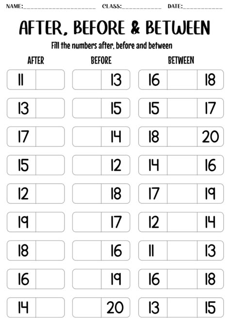 After Before Number Worksheet, Kg Class Maths Worksheet, Maths Numbers Work Sheets, Maths Worksheet For Ukg Kids, Between Numbers Worksheet 1-20, Next Number Worksheets, Back Counting 20 To 1 Worksheet, Before And After Numbers 1-20, Counting Up To 20 Worksheets