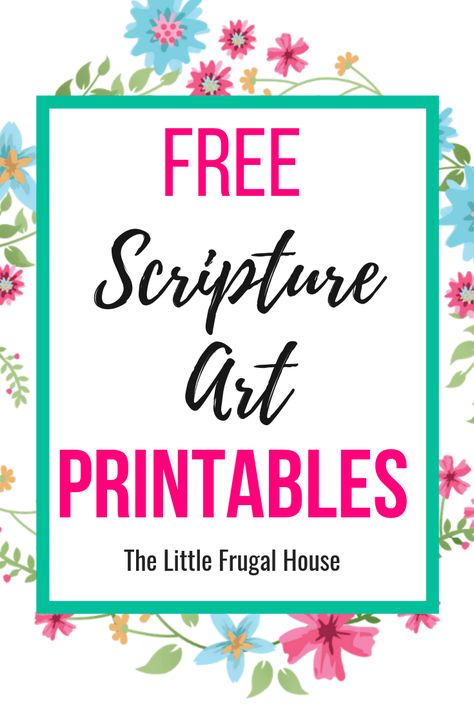 5 Free Printable Scripture Art Prints - The Little Frugal House Free Downloads Printables, New Home Diy, Free Printable Scripture, Prayer Activities, Scripture Crafts, Free Scripture Printables, Printable Scripture Art, Scripture Art Print, Printable Scripture