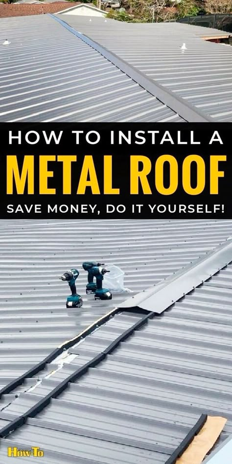 Metal Roof Installation Diy, Shed Soffit Ideas, How To Install Metal Roofing Diy, Shed With Metal Roof, Cheap Roofing Ideas, Shed Metal Roof, Installing Metal Roofing, Diy Metal Roof, Tin Roof House