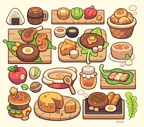 Food Doodles, 귀여운 음식 그림, Props Art, Food Illustration Art, Cute Food Drawings, Food Drawings, Cute Food Art, Cute Doodles Drawings, Cute Doodle Art