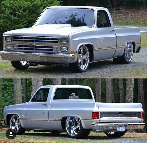 1985-87 Chevy C10 fleetside SWB 1985 Chevy C10, Classic Cars Trucks Chevy, 87 Chevy Truck, Truck Tattoo, Square Body Chevy, Chevy Trucks Silverado, Silverado Truck, Lowrider Trucks, Dropped Trucks