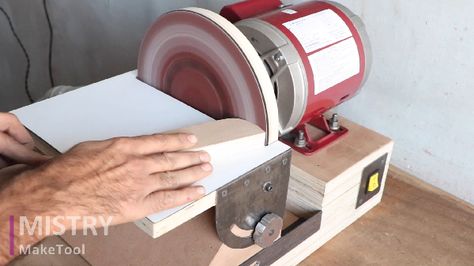 HOW TO MAKE 9 INCH DISC SANDER MACHINE | Mistry MakeTool Woodworking Station, Diy Sanding, Bench Sander, Angle Grinder Stand, Router Table Plans, Woodworking Saws, Dust Collection System, Woodworking Bench Plans, Bench Grinder