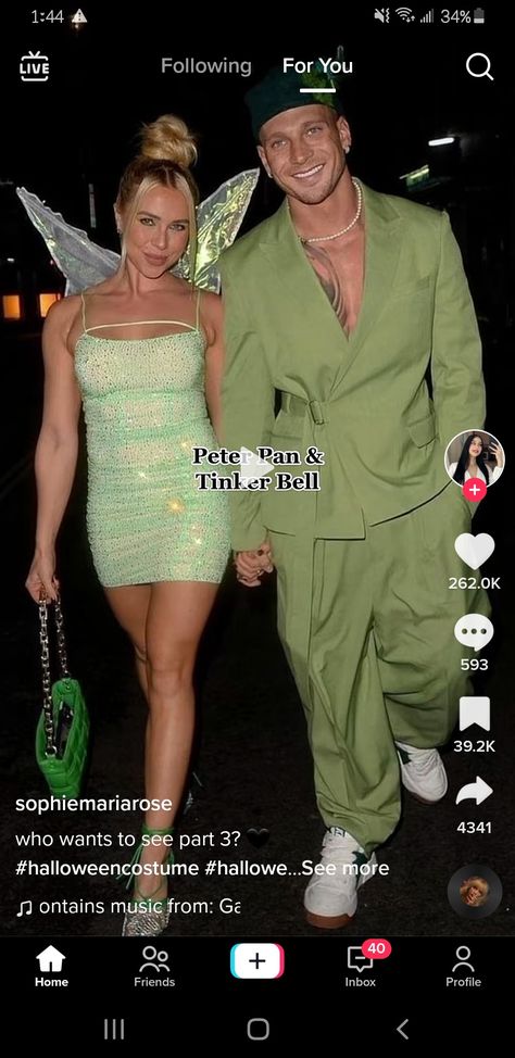 Peterman And Tinkerbell Costume, Tinker Bell Peter Pan Costumes, Tinker Bell And Peter Pan Costume Couple, Tinker Bell Couples Costume, Tinkerbell Peter Pan Costume, Peter Pan And Tinkerbell Costume Couple, Tinker Bell And Captain Hook Costume, Captain Hook And Tinkerbell Costume, Tinkerbell And Captain Hook Costume