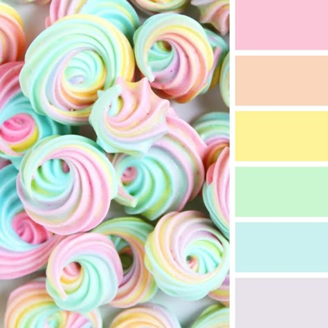 Pastel And Gold Color Palette, Rainbow Pallete Colour, Candyland Color Palette, Soft Rainbow Color Palette, Paleta Candy Colors, Cotton Candy Color Palette, Pink Pallet Color, Sweet Color Palette, Pastel Rainbow Color Palette