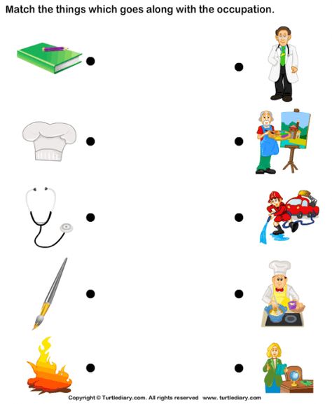 Matching Jobs Worksheets For Kindergarten Community Helpers Matching, Match Worksheet, Community Helpers Kindergarten, Community Helpers Preschool Activities, Community Helpers Worksheets, Ela Worksheets, Community Helpers Preschool, Matching Worksheets, Kids Worksheets Preschool