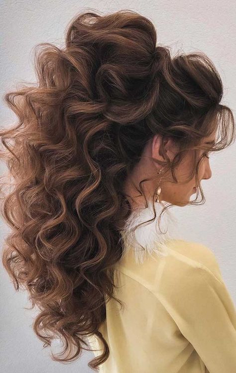 Prom Updos For Long Hair, Half Up Half Down Hairstyle, Down Hairstyle, Chic Hairstyle, Updos For Long Hair, Formal Hairstyles For Long Hair, Half Up Half Down Hairstyles, Quince Hairstyles, Long Hair Wedding Styles