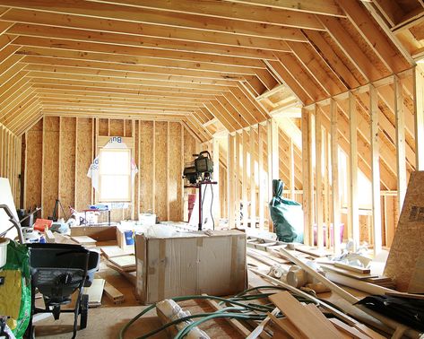 Finishing the Bonus Room Above Our Garage - Plank and Pillow Above Garage Master Suite Addition, Rooms Over Garage Ideas, Addition Above Garage, Finished Room Over Garage, Garage Addition Ideas, Garage Bonus Room, Above Garage Apartment, Plank And Pillow, Alternatives To Drywall