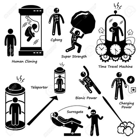 https://www.123rf.com/photo_29120938_stock-vector-far-future-of-human-technology-science-fiction-stick-figure-pictogram-icon-cliparts.html Human Technology, Time Travel Machine, Oc Lore, Clip Art Library, Stick Man, Far Future, Stick Figure, Futuristic Technology, Future Technology