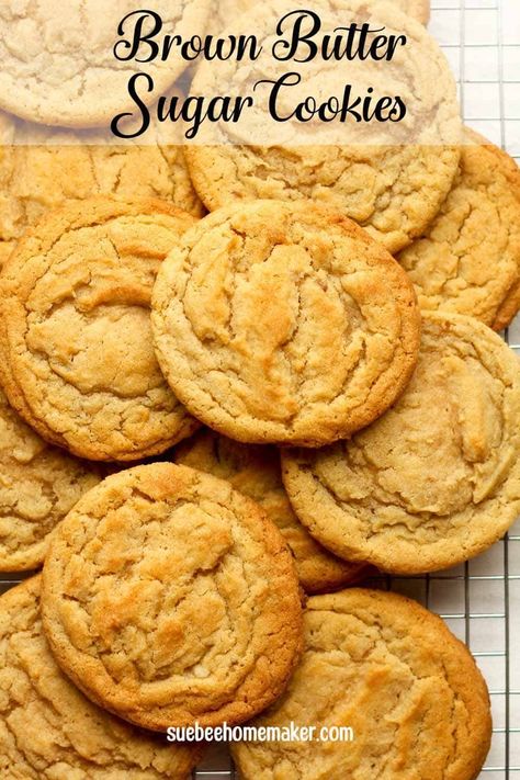 Brown Butter Sugar Cookie Recipe, French Butter Cookies, Brown Sugar Cookie Recipe, Salty Cookies, Butter Sugar Cookies, Brown Butter Cookies, Chewy Chocolate Cookies, Banana Dessert Recipes, Brown Sugar Cookies