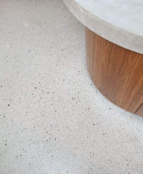 Polished Concrete Floor Kitchen, Polished Concrete Tiles, White Concrete Floors, Polished Cement Floors, Polished Concrete Kitchen, Concrete Kitchen Floor, Terazzo Floor, Concrete Floors In House, Resin Flooring