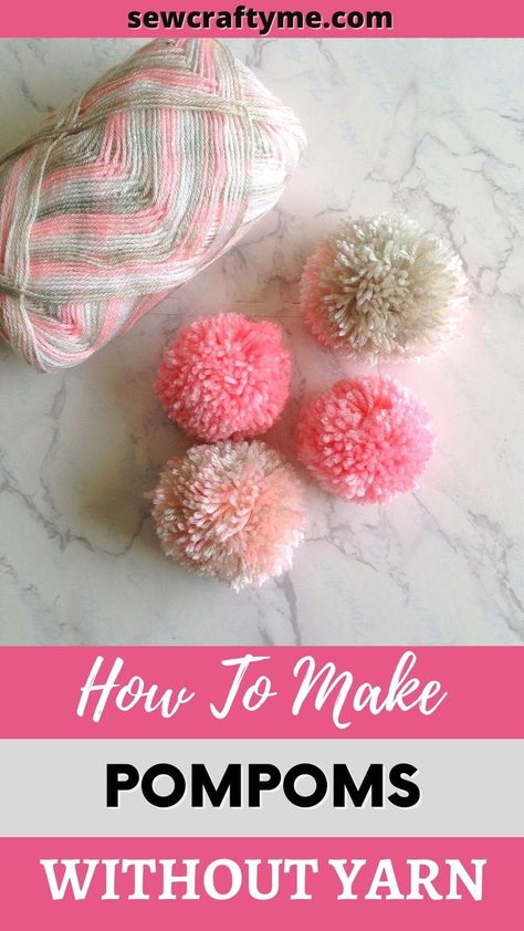 Yarn pom poms add style and flair to every project. In this tutorial, you will see how easy it is to create your own yarn pompoms to match your projects. You can make them from the leftover yarn you have from your knitting or crochet projects. This fun and easy project are great for DIY crafts and sewing too. Even beginners can make their creations look extra special when DIY yarn pom poms are used. What more can you ask for when you can make them without a maker? Pom Pom Tutorial, Yarn Pom Poms, Diy Pom Poms, Leftover Yarn, How To Make A Pom Pom, Diy Yarn, Pom Pom Maker, Pom Pom Crafts, Yarn Pom Pom